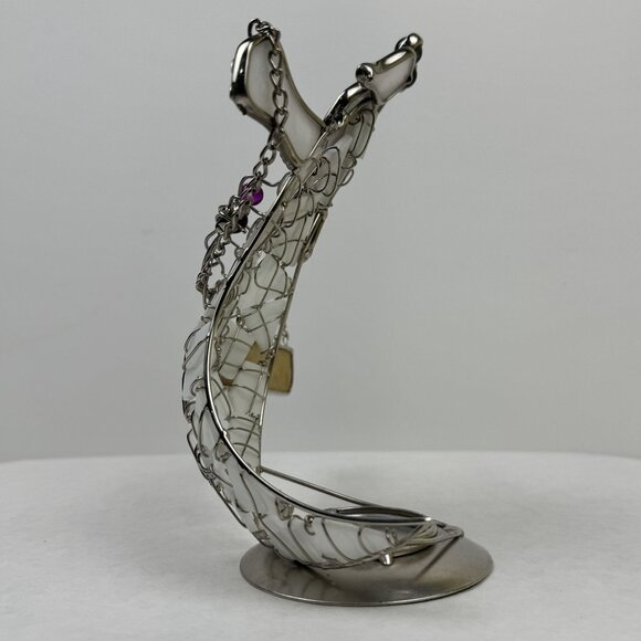 Vintage Halloween Stained Glass Ghost Candle Holder Boo Sign Chains 8.5" - Picture 3 of 12